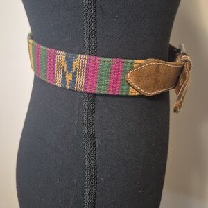 Genuine Leather Made in Italy Multicolor Center Belt